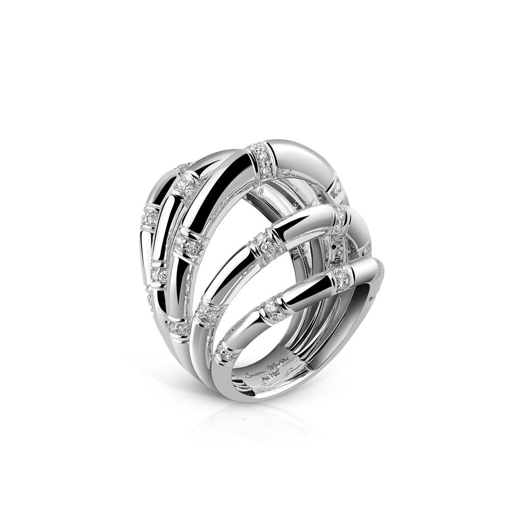 Calatrava 5 Strokes Ring In Diamonds