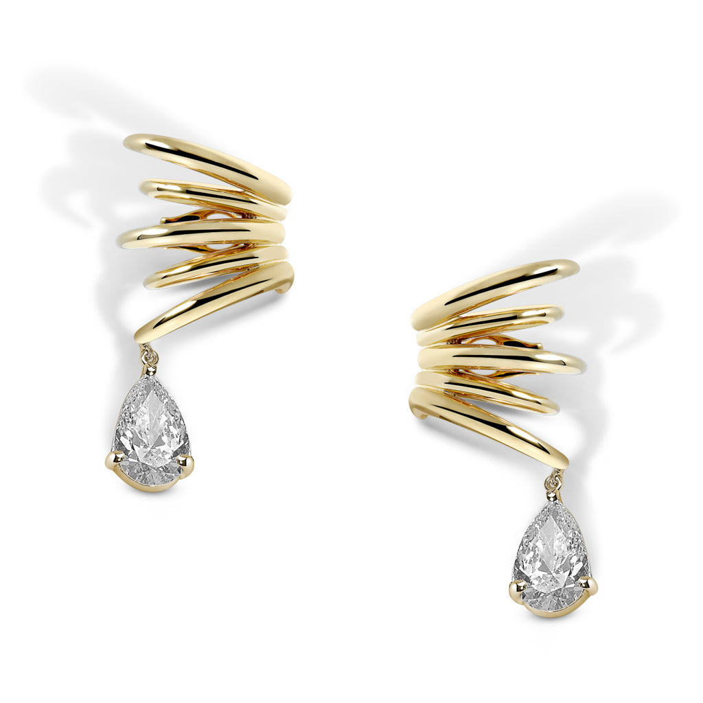Five Stroke Ear Cuff – Diamond Drop