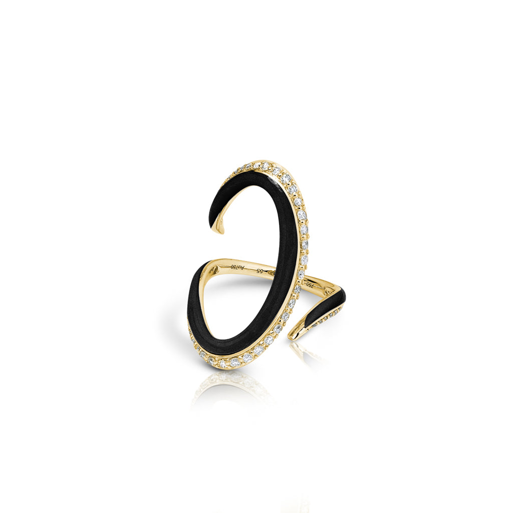 Crayon Strokes - The Ring In Black Enamel
