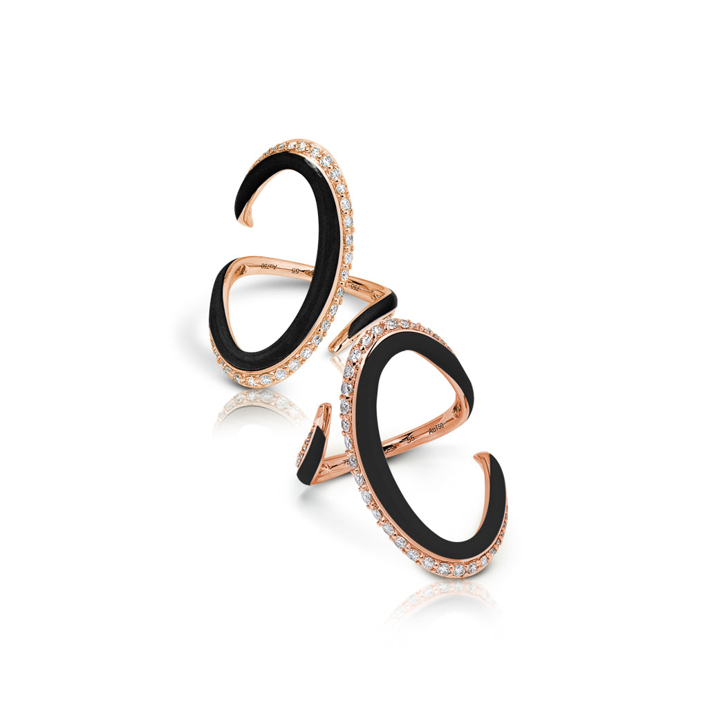 Crayon Strokes - The Ring In Black Enamel