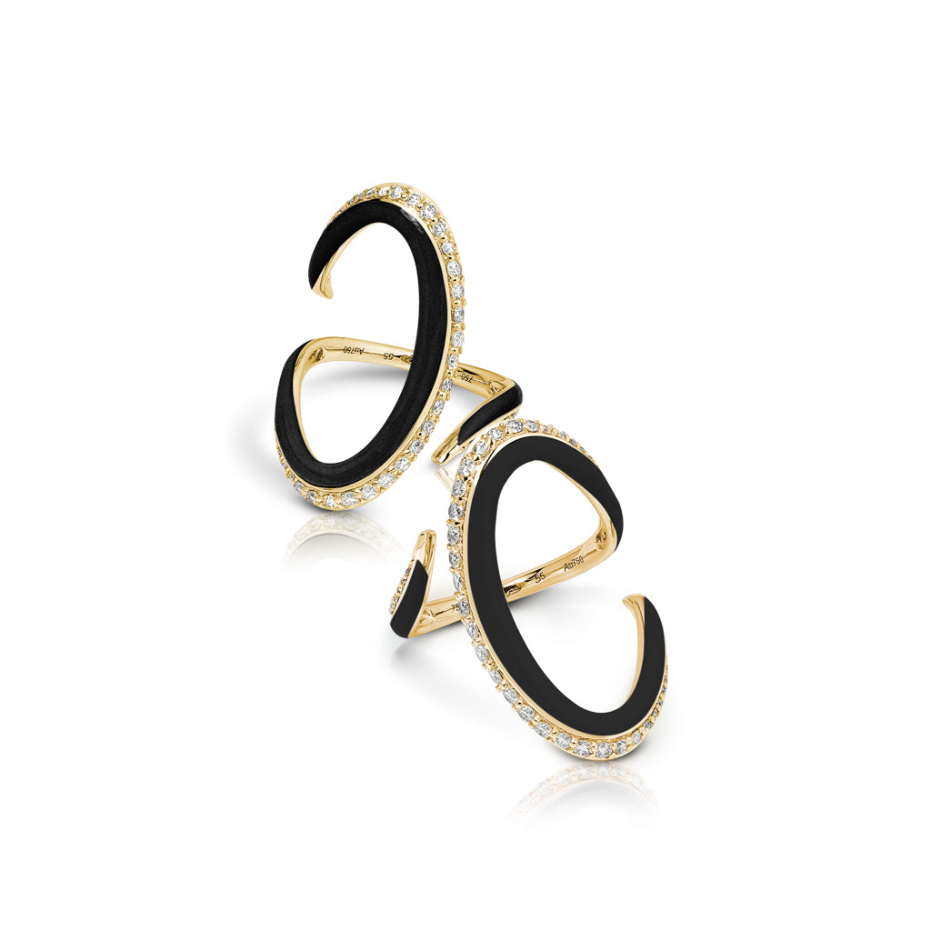 Crayon Strokes - The Ring In Black Enamel