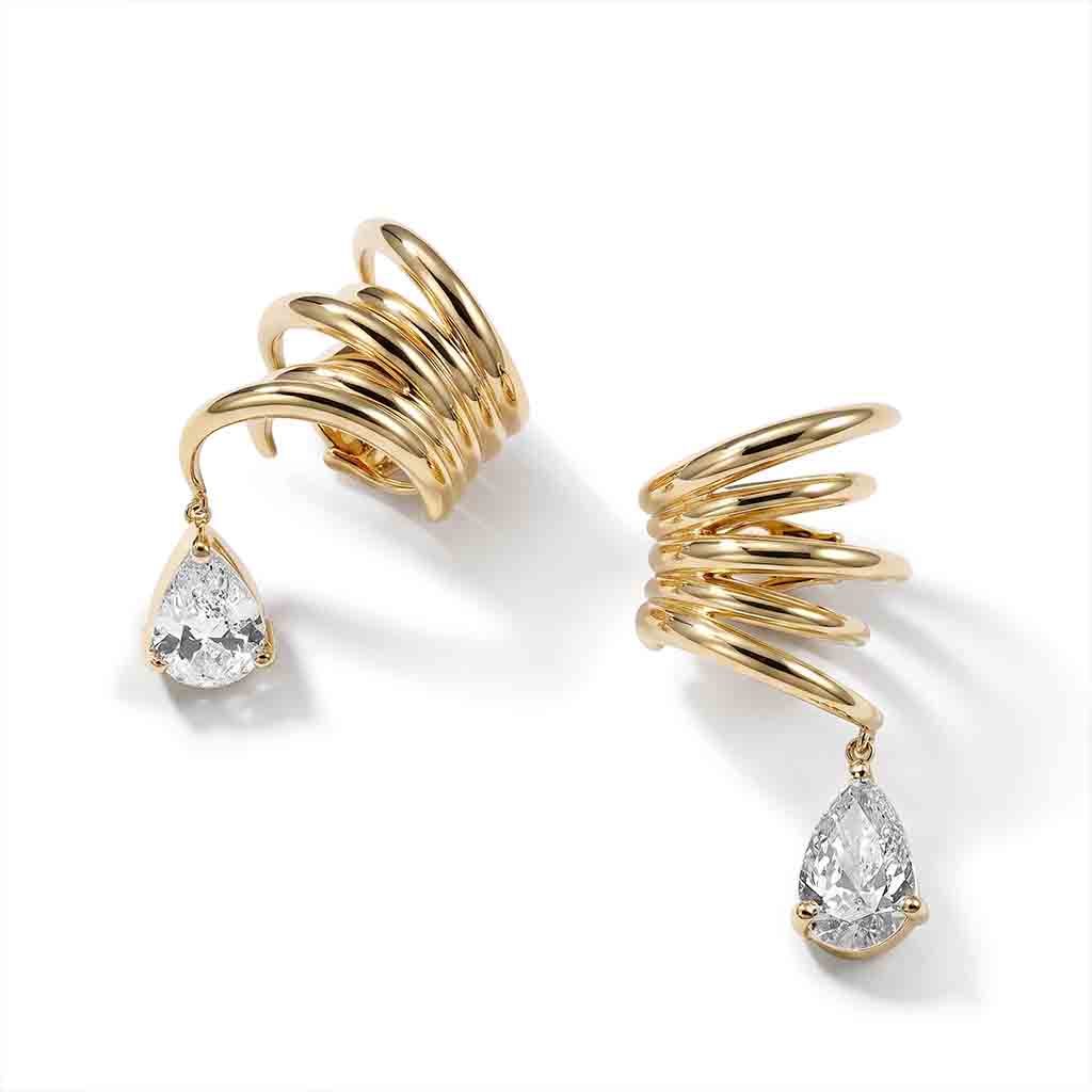 Five Strokes Ear Cuff – Diamond Drop