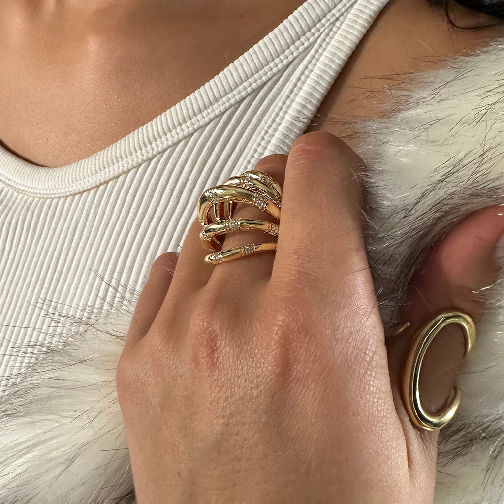 Calatrava 5 Strokes Ring In Diamonds