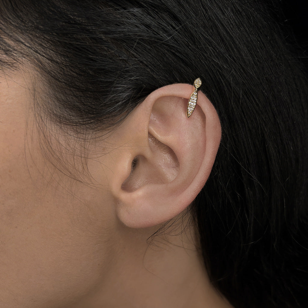 Unstoppable Mini Ear Cuff in Diamond Frosting White Gold