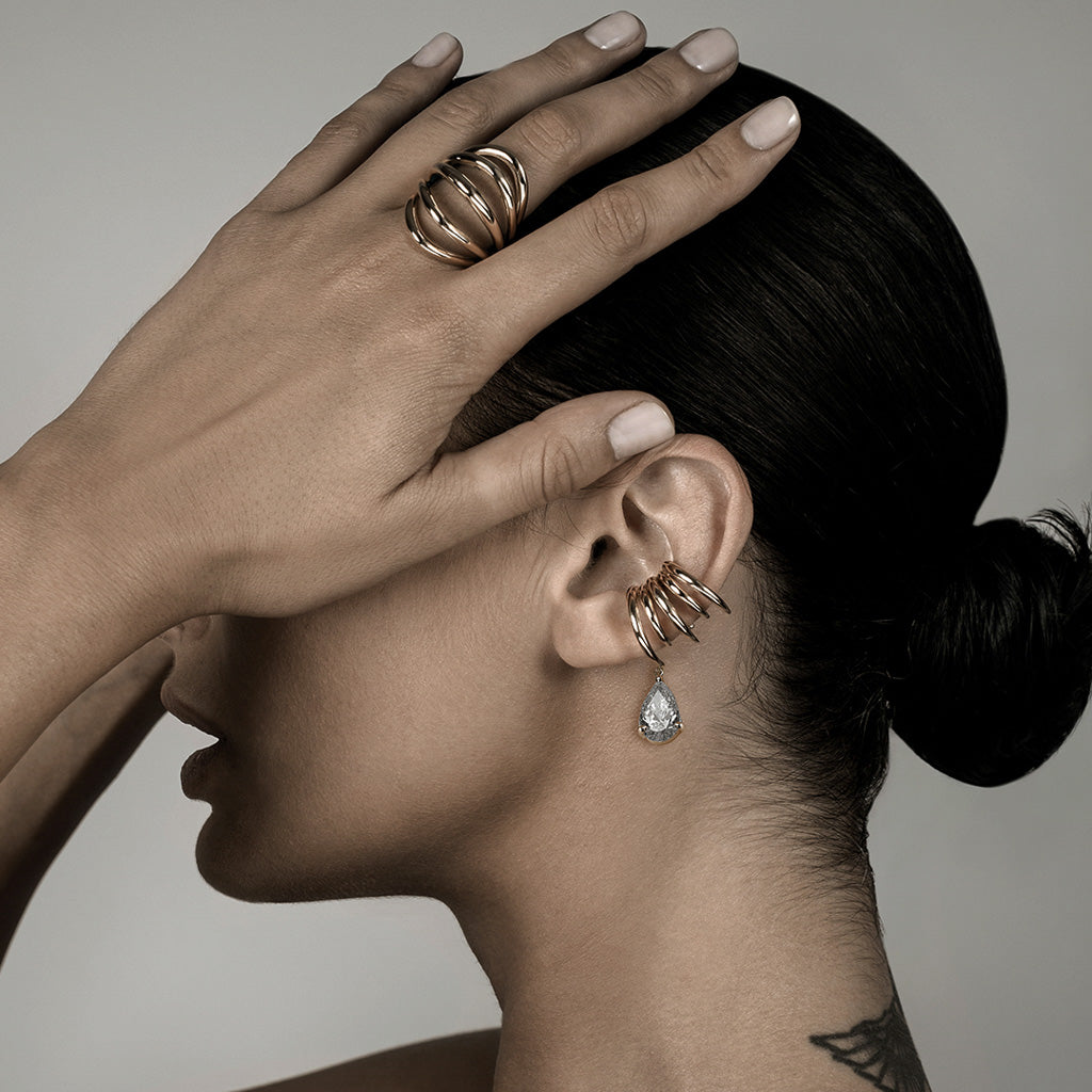 Five Strokes Ear Cuff – Diamond Drop