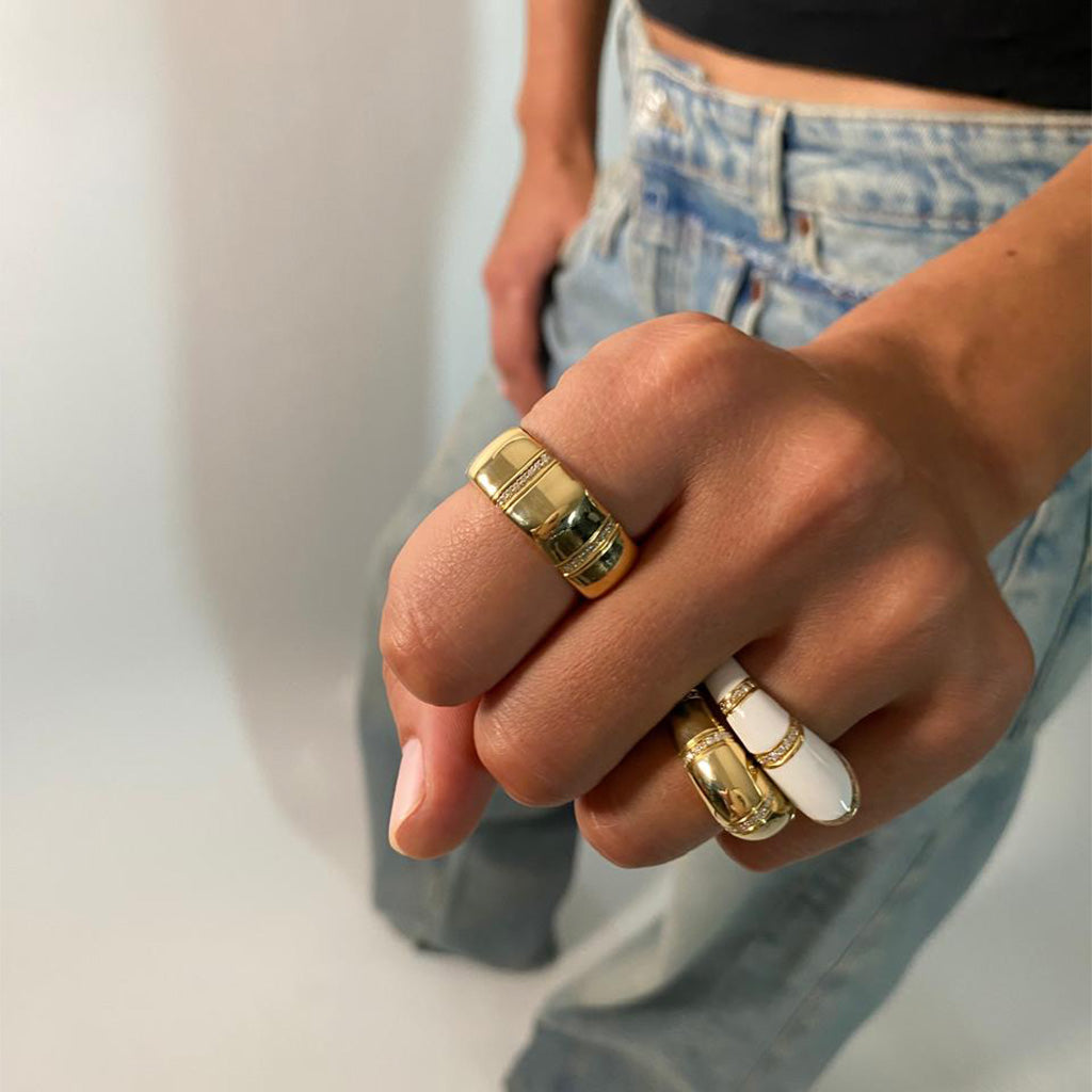 The Dome Ring in Chocolat Noir
