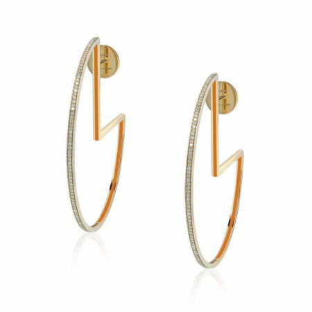 Stylish Calatrava hoops earrings featuring an elegant orange design with sparkling accents, perfect for modern fashion enthusiasts.