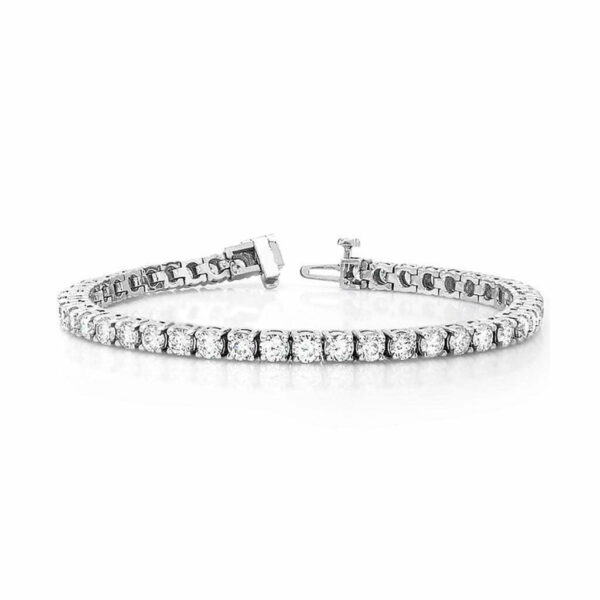 Elegant tennis round bracelet featuring clear sparkling stones set in a sleek metal band, perfect for enhancing any jewelry collection.