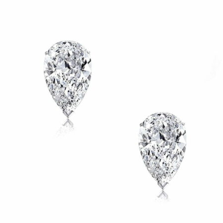 Elegant pear shape diamond stud earrings featuring sparkling clear diamonds set in a classic design, perfect for any occasion.