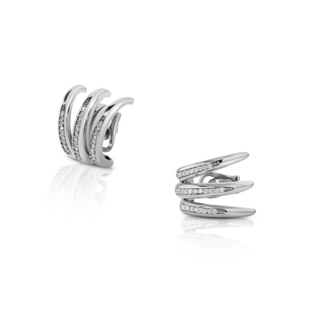 Calatrava Diamond 3 Strokes Ear Cuff in white gold featuring elegant design and sparkling diamonds, suitable for modern jewelry collections.