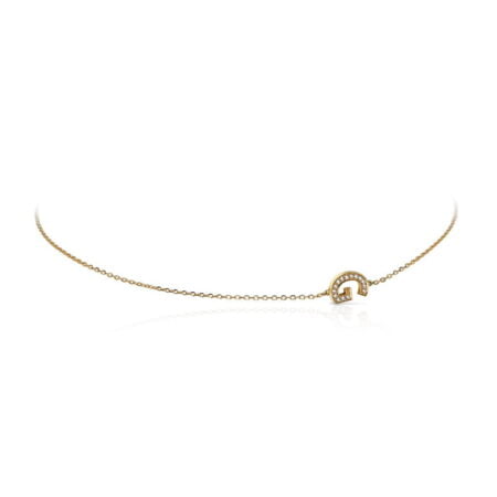 Letter Mania choker featuring diamonds set in yellow gold, showcasing a delicate design and elegant craftsmanship.