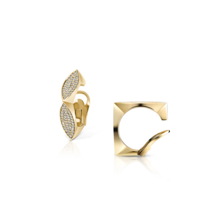 Unstoppable Medium Ear Cuff Diamond Frosting in Yellow Gold