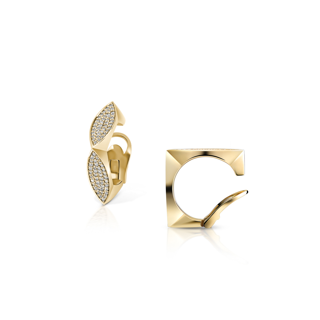 Unstoppable Medium Ear Cuff Diamond Frosting in Yellow Gold