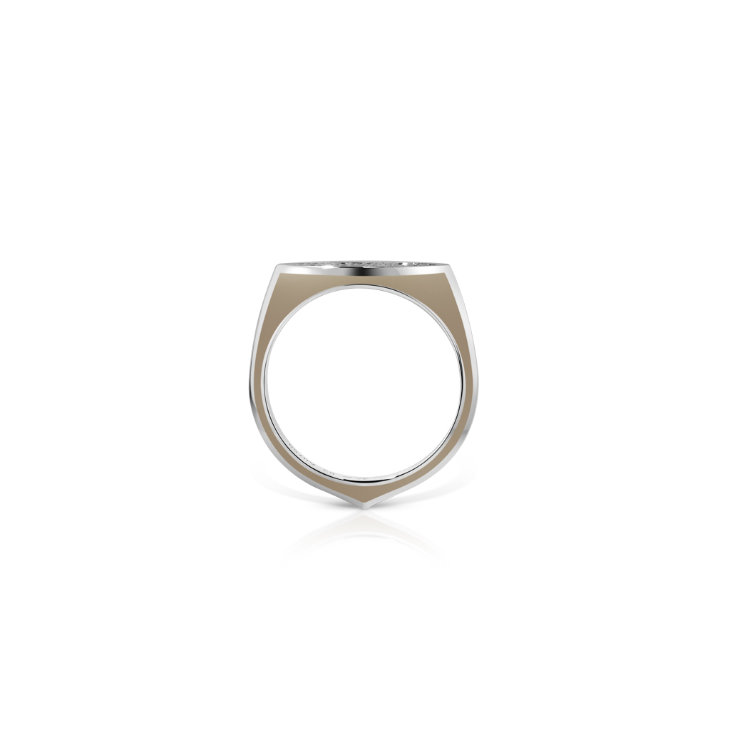 A white gold mini pave ring featuring a marquise shape design.