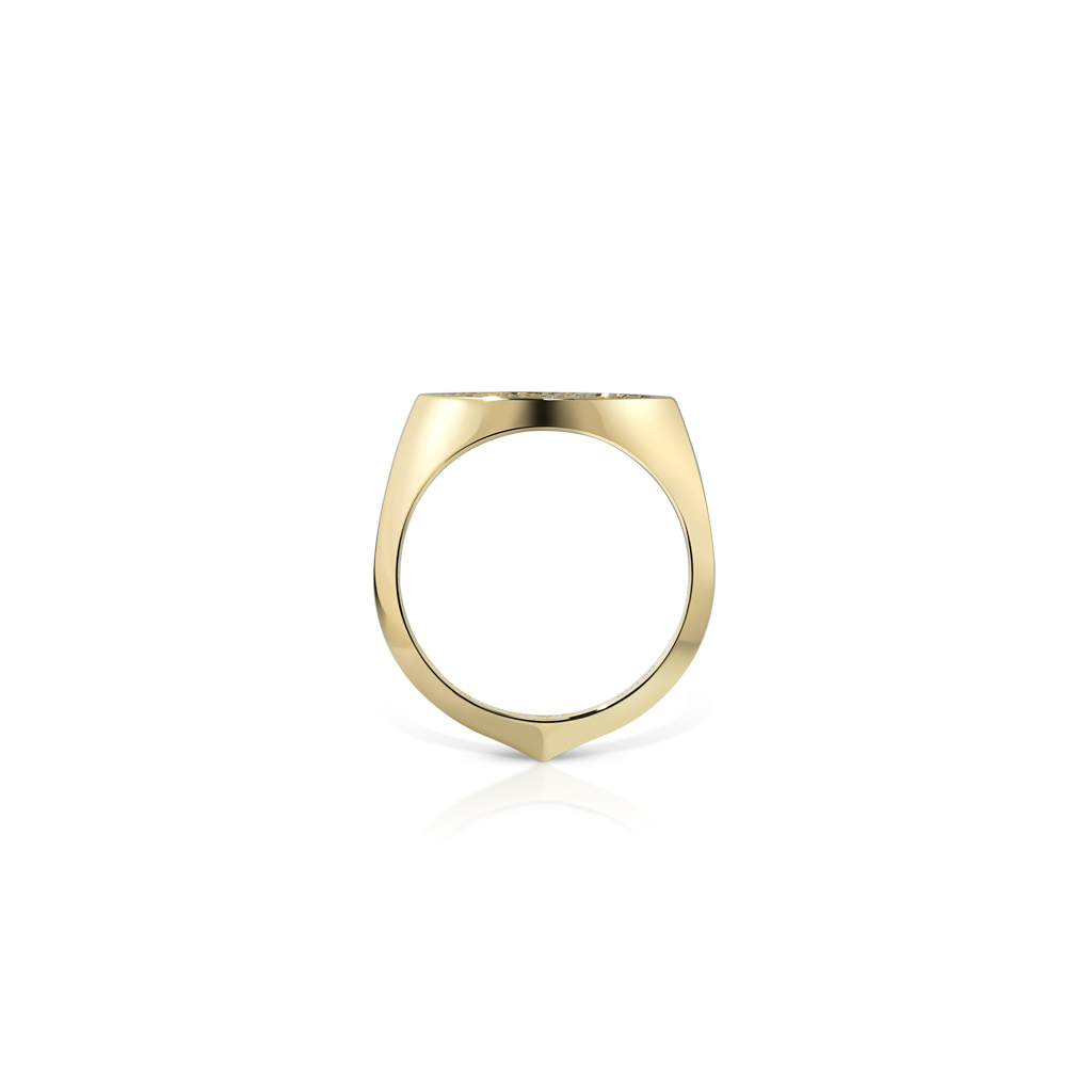 Gold mini pave ring featuring a marquise shape with a polished finish.