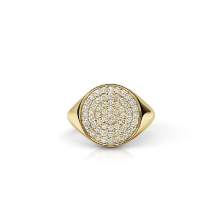 The One Signet Ring Round in Yellow Gold